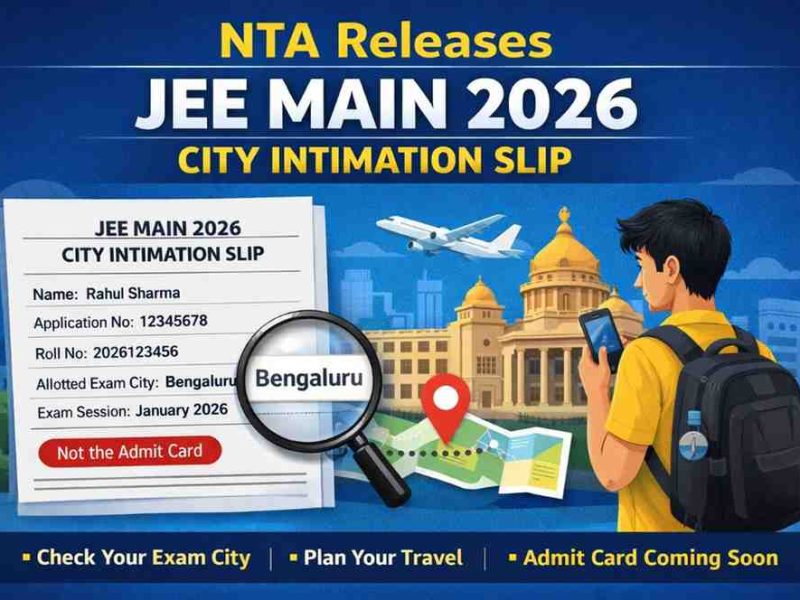 NTA Releases JEE Main 2026 City Intimation Slip: What Students Must Know