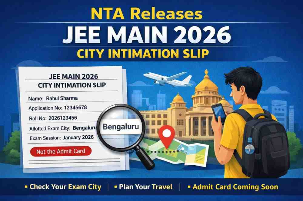 NTA Releases JEE Main 2026 City Intimation Slip: What Students Must Know