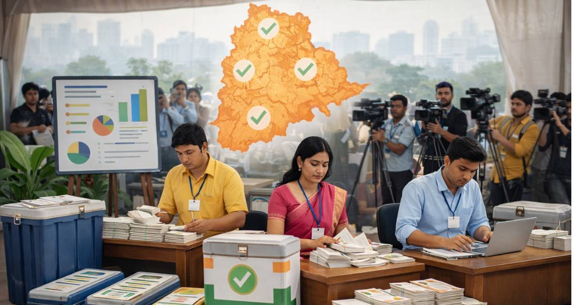 Counting underway for Telangana municipal election results