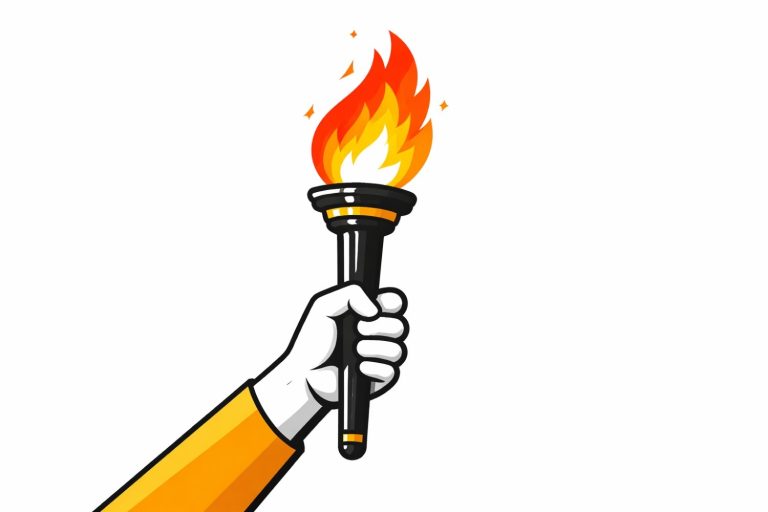 Hand-holding-a-fiery-torch